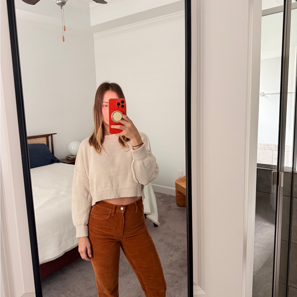 Free People Cream Knit Sweater